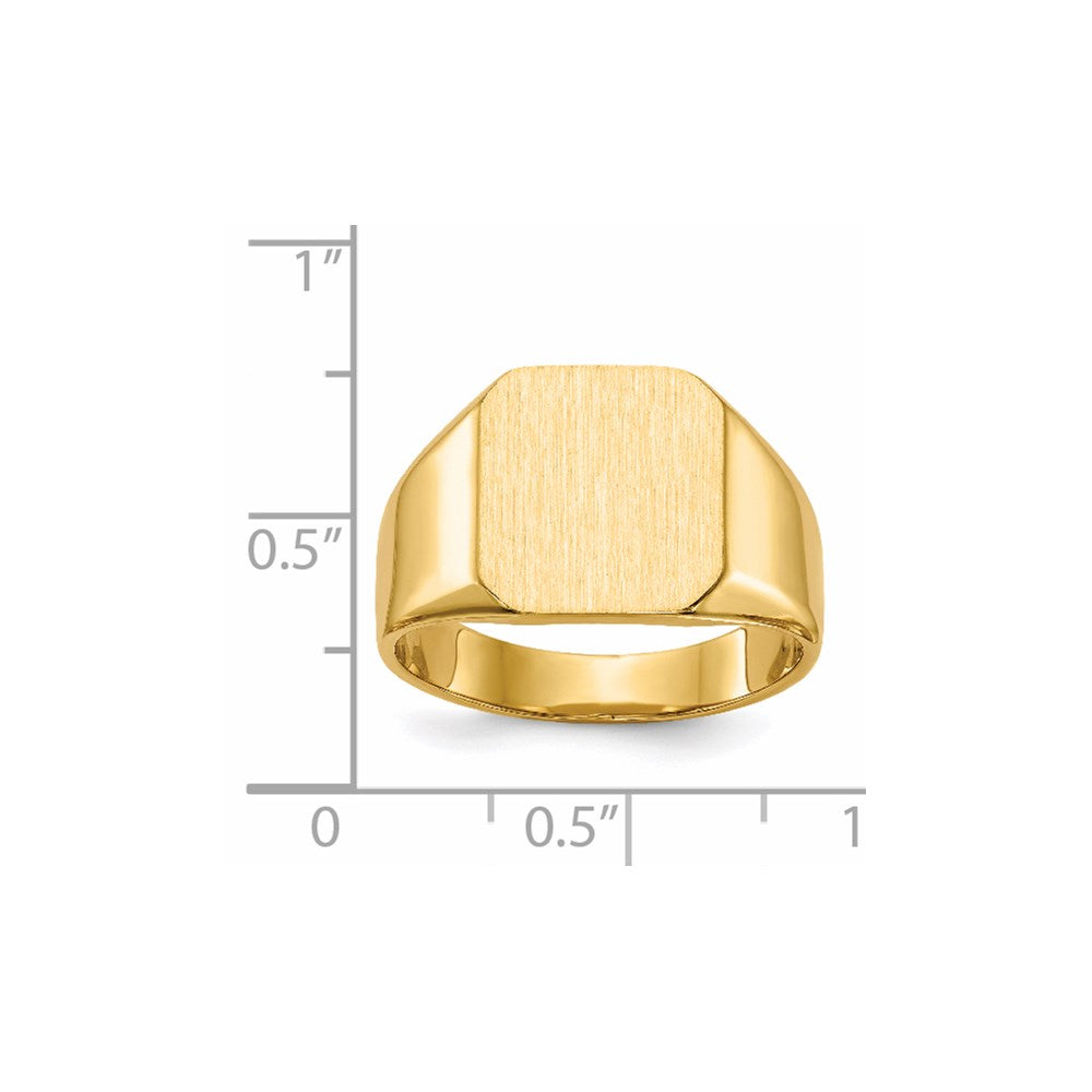 14K Gelbgold 16,0x14,5mm Herren-Siegelring mit offener Rückseite