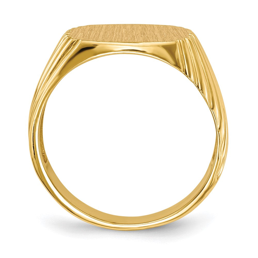 14K Gelbgold Herren-Siegelring 13,5x13,5 mit offener Fassung