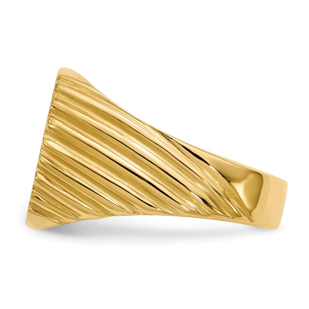 14K Gelbgold Herren-Siegelring 13,5x13,5 mit offener Fassung
