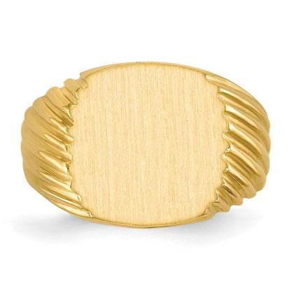 14K Gelbgold Herren-Siegelring 13,5x13,5 mit offener Fassung