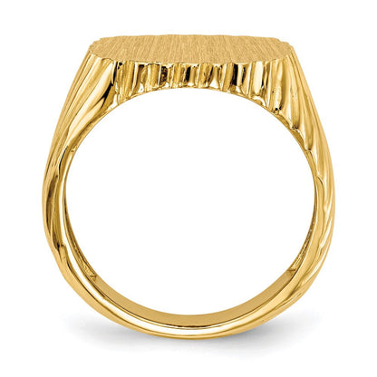 14K Gelbgold Herren-Siegelring, offene Rückseite, 18,0 x 16,5 mm