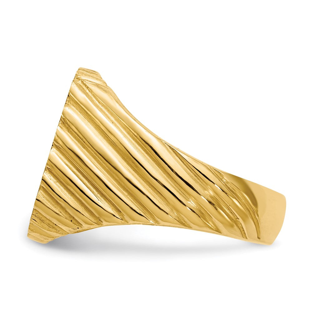 14K Gelbgold Herren-Siegelring, offene Rückseite, 18,0 x 16,5 mm