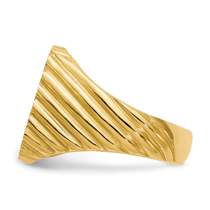 14K Gelbgold Herren-Siegelring, offene Rückseite, 18,0 x 16,5 mm