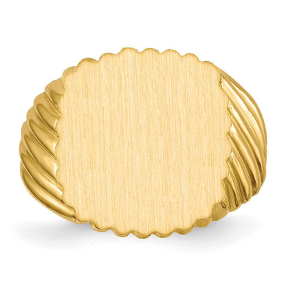 14K Gelbgold Herren-Siegelring, offene Rückseite, 18,0 x 16,5 mm