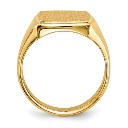 14K Gelbgold 14,5x13,0mm Herren-Siegelring mit geschlossener Rückseite