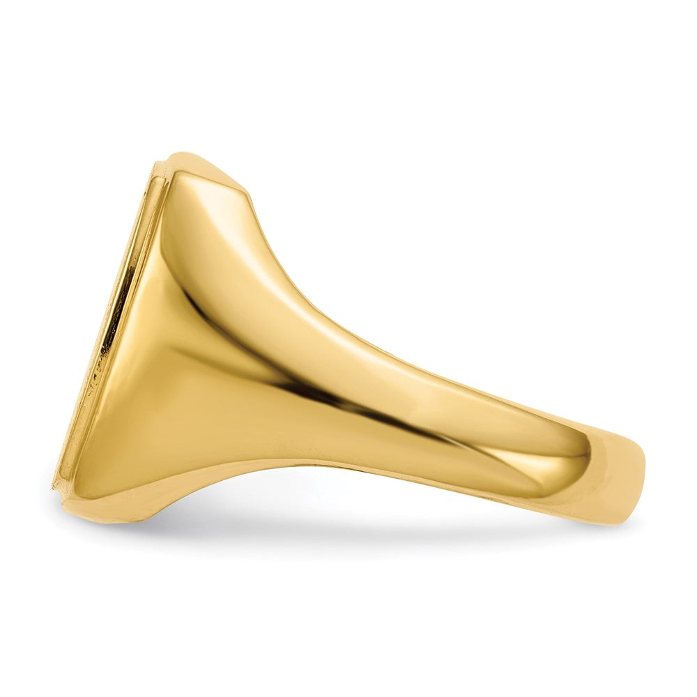 14K Gelbgold 14,5x13,0mm Herren-Siegelring mit geschlossener Rückseite