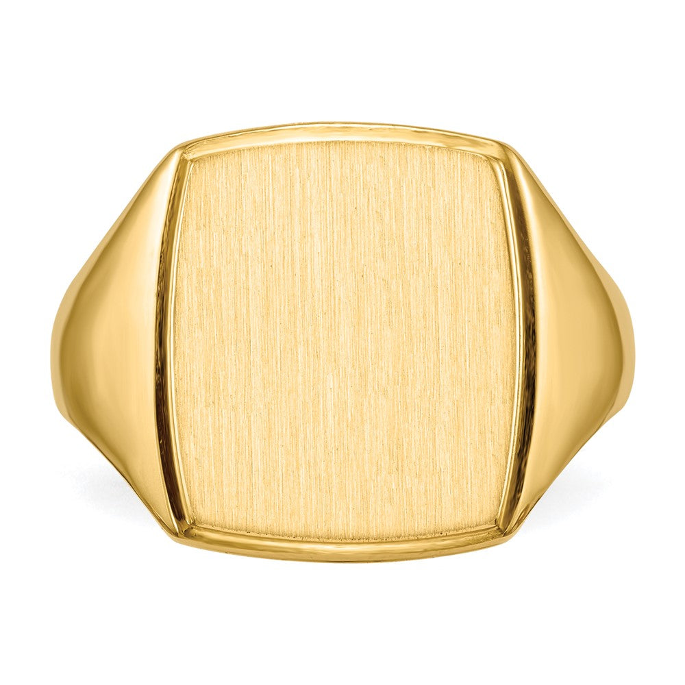 14K Gelbgold 14,5x13,0mm Herren-Siegelring mit geschlossener Rückseite