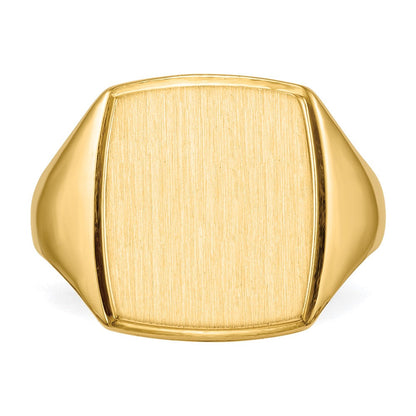 14K Gelbgold 14,5x13,0mm Herren-Siegelring mit geschlossener Rückseite
