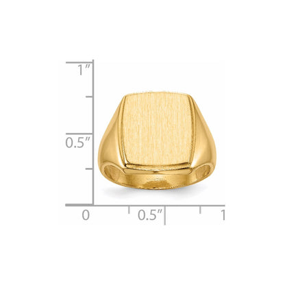 14K Gelbgold 14,5x13,0mm Herren-Siegelring mit geschlossener Rückseite
