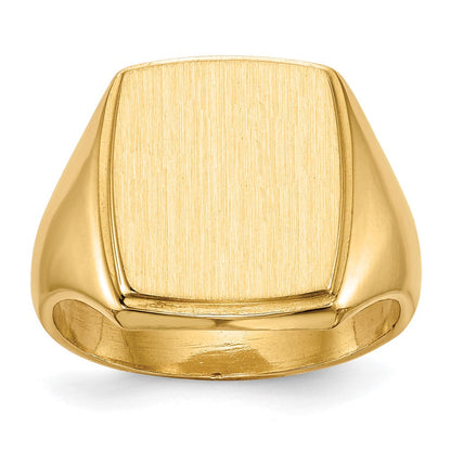 14K Gelbgold 14,5x13,0mm Herren-Siegelring mit geschlossener Rückseite