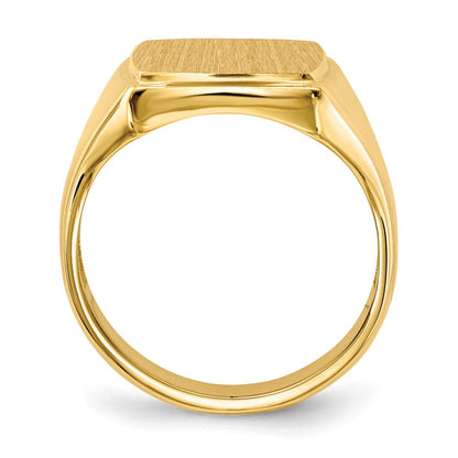 14K Gelbgold Herren-Siegelring 14,5x13,0mm mit offener Rückseite