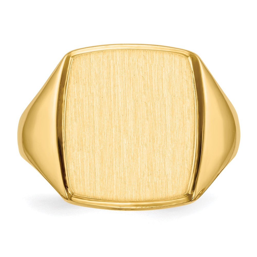 14K Gelbgold Herren-Siegelring 14,5x13,0mm mit offener Rückseite