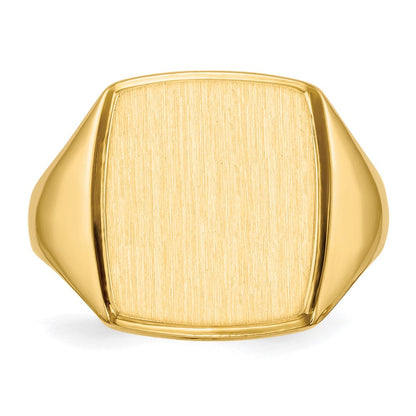 14K Gelbgold Herren-Siegelring 14,5x13,0mm mit offener Rückseite