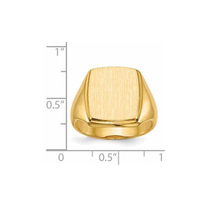 14K Gelbgold Herren-Siegelring 14,5x13,0mm mit offener Rückseite
