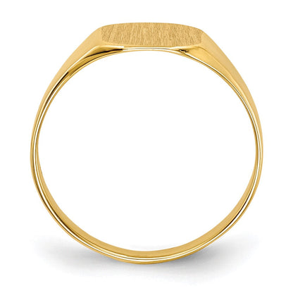14K Gelbgold Siegelring mit geschlossenem Boden, 8,5x8,5mm