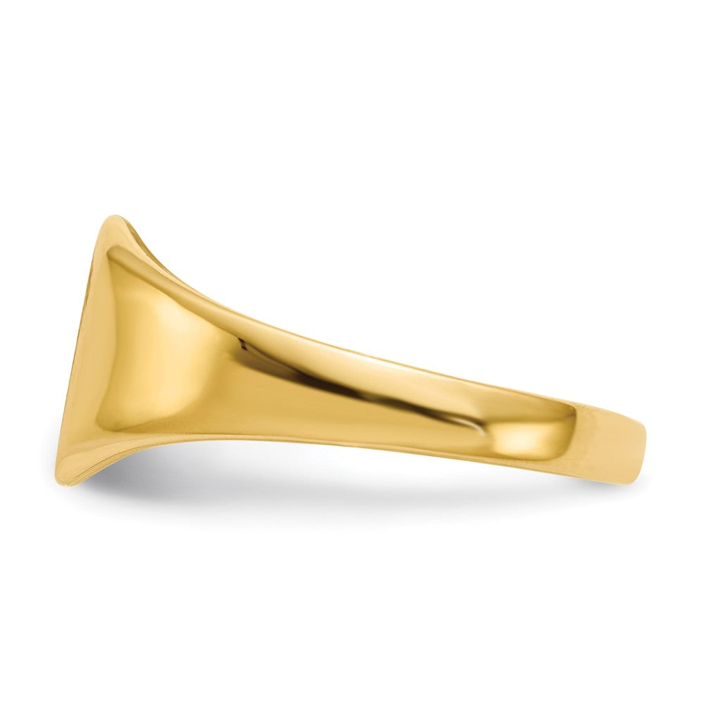 14K Gelbgold Siegelring mit geschlossenem Boden, 8,5x8,5mm