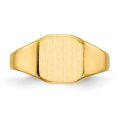 14K Gelbgold Siegelring mit geschlossenem Boden, 8,5x8,5mm