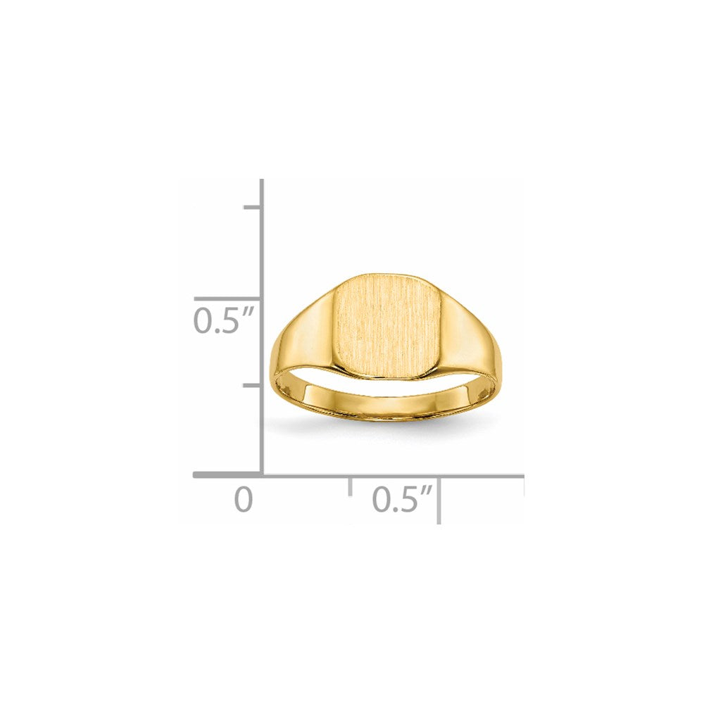 14K Gelbgold Siegelring mit geschlossenem Boden, 8,5x8,5mm