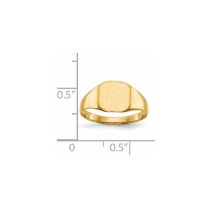 14K Gelbgold Siegelring mit geschlossenem Boden, 8,5x8,5mm