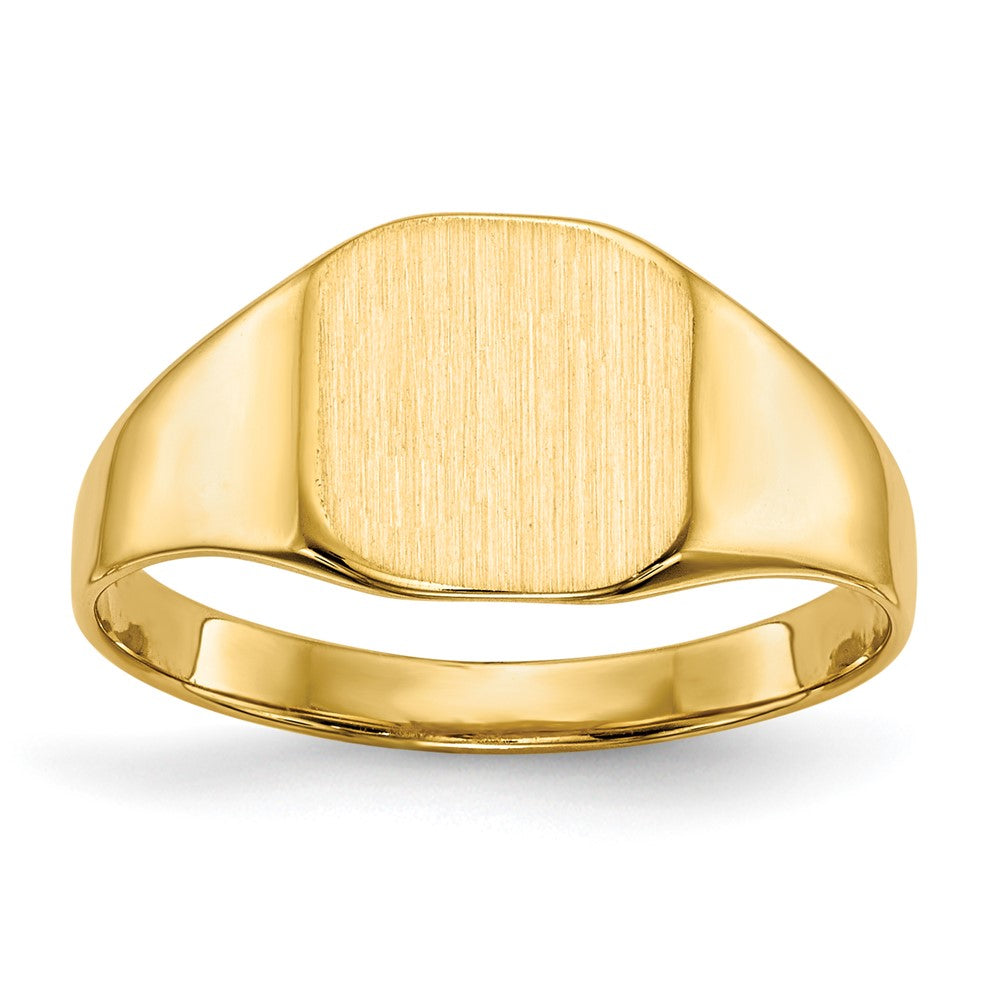 14K Gelbgold Siegelring mit geschlossenem Boden, 8,5x8,5mm