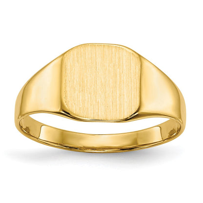 14K Gelbgold Siegelring mit geschlossenem Boden, 8,5x8,5mm