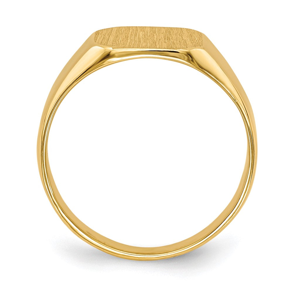 14K Gelbgold Siegelring mit geschlossener Fassung, 9,5x9,5mm