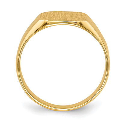14K Gelbgold Siegelring mit geschlossener Fassung, 9,5x9,5mm