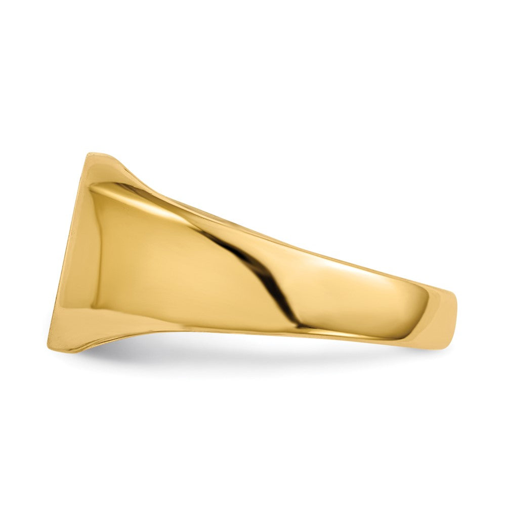 14K Gelbgold Siegelring mit geschlossener Fassung, 9,5x9,5mm