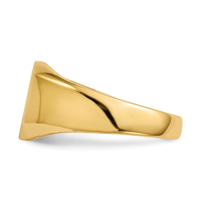 14K Gelbgold Siegelring mit geschlossener Fassung, 9,5x9,5mm