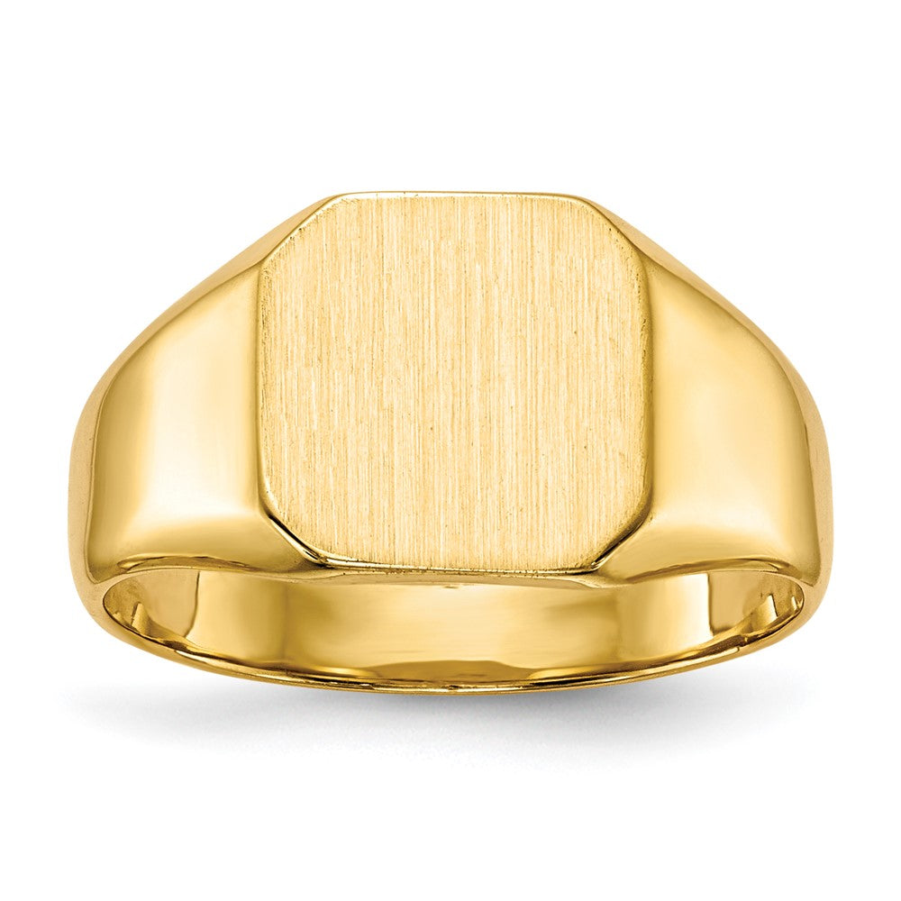 14K Gelbgold Siegelring mit geschlossener Fassung, 9,5x9,5mm