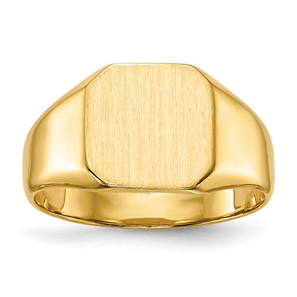 14K Gelbgold Siegelring mit geschlossener Fassung, 9,5x9,5mm