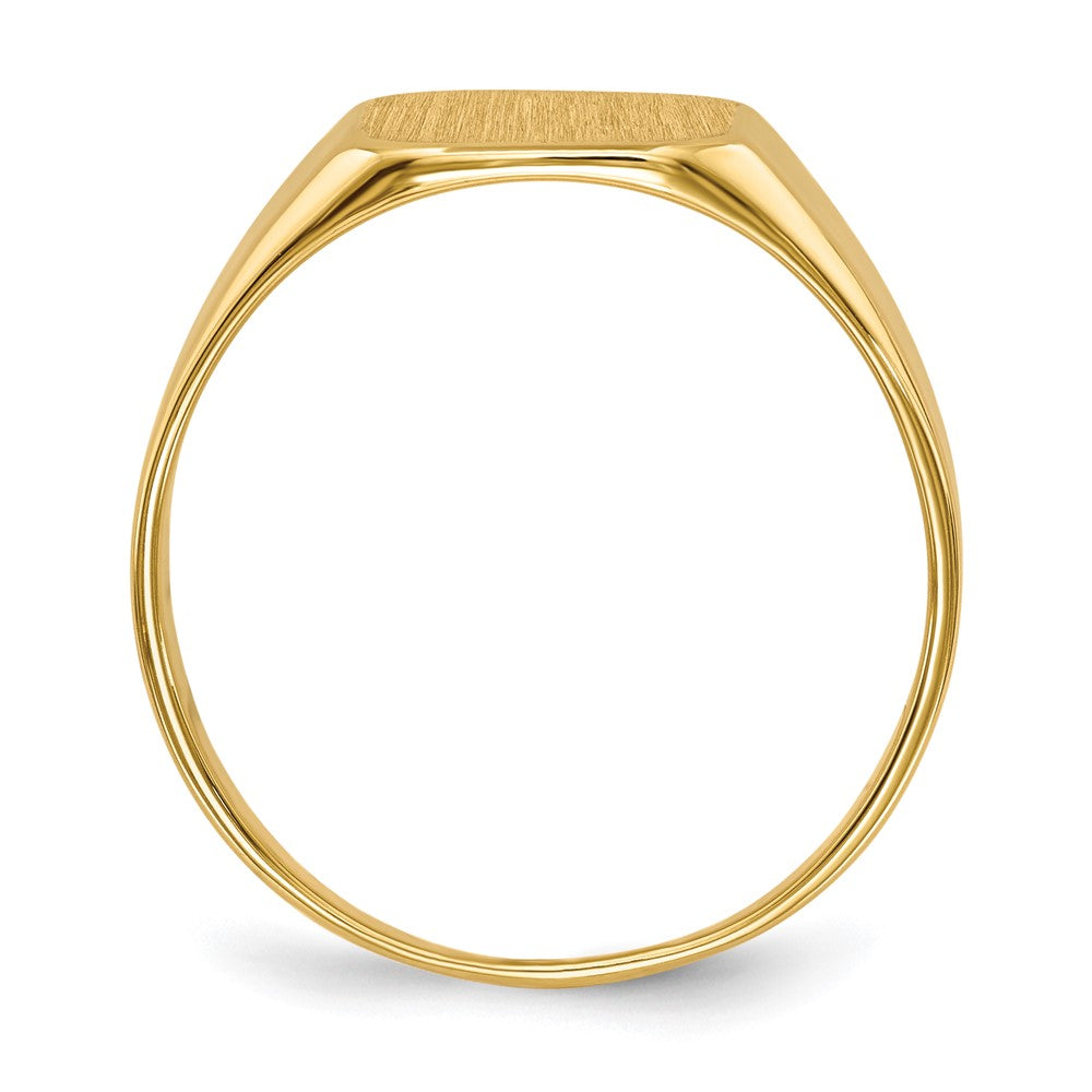 14K Gelbgold Herren-Siegelring mit geschlossener Rückseite, 10,0x10,0mm
