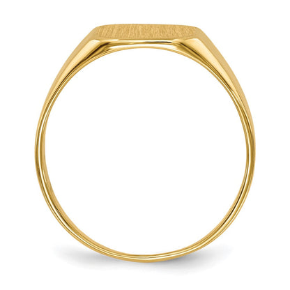 14K Gelbgold Herren-Siegelring mit geschlossener Rückseite, 10,0x10,0mm
