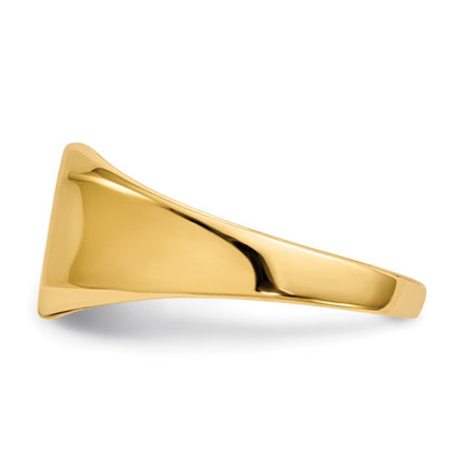 14K Gelbgold Herren-Siegelring mit geschlossener Rückseite, 10,0x10,0mm