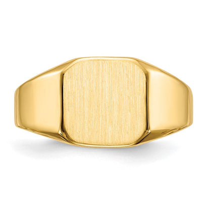 14K Gelbgold Herren-Siegelring mit geschlossener Rückseite, 10,0x10,0mm