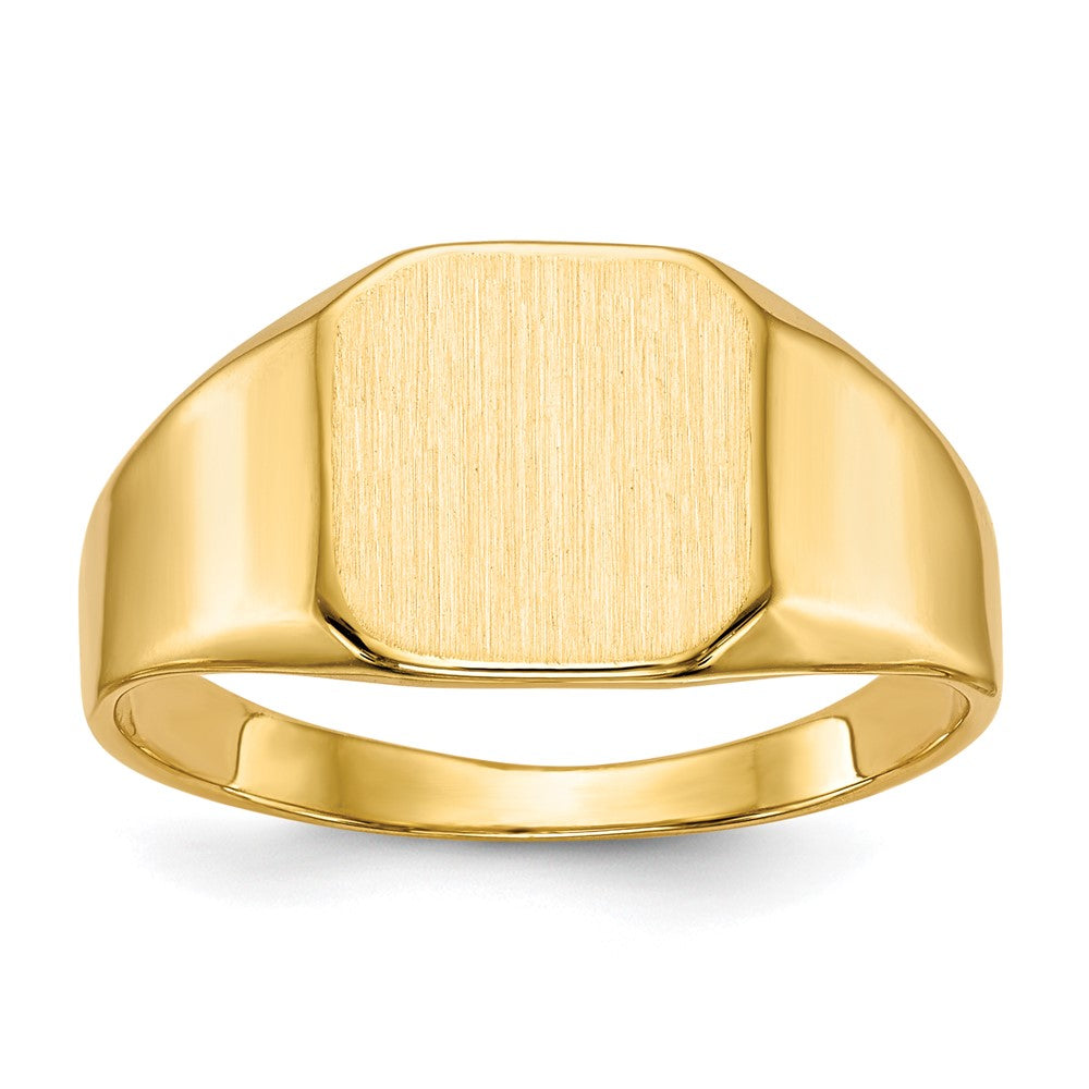 14K Gelbgold Herren-Siegelring mit geschlossener Rückseite, 10,0x10,0mm