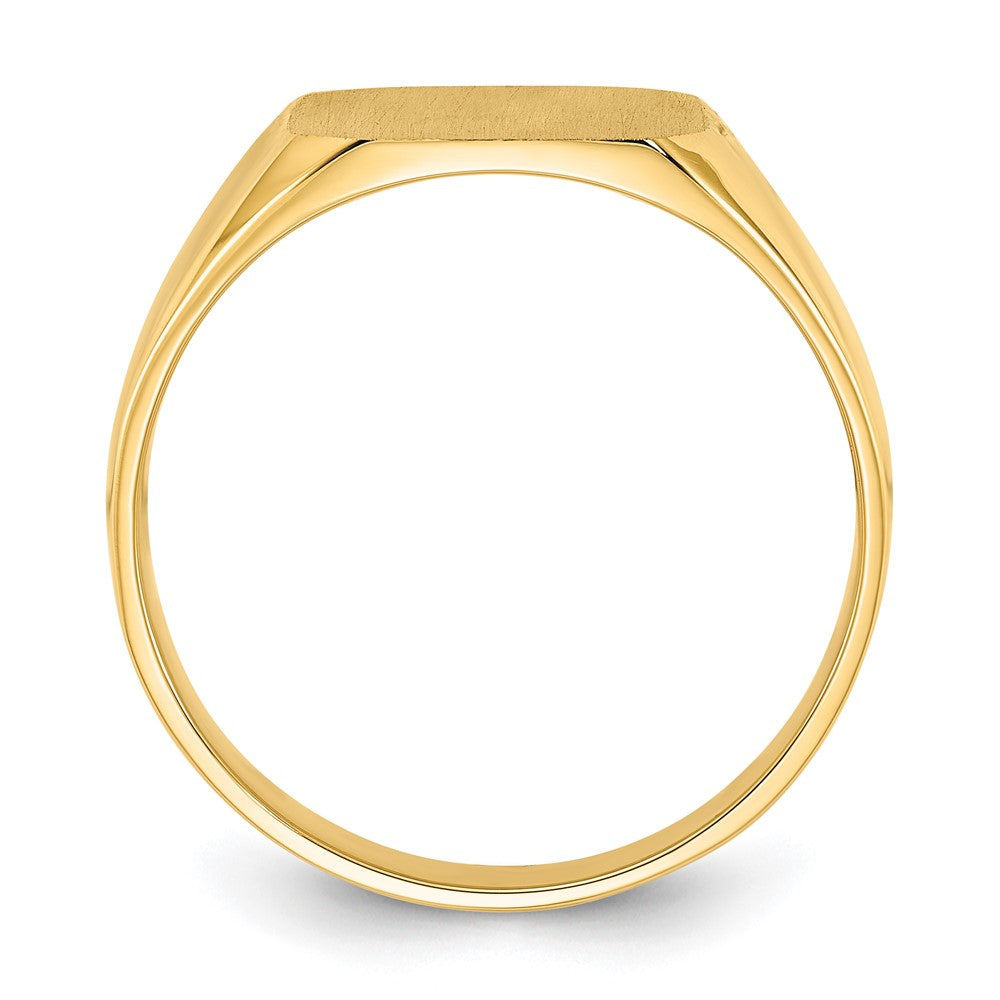 14K Gelbgold 13,0x12,0mm Herren-Siegelring mit geschlossener Rückseite