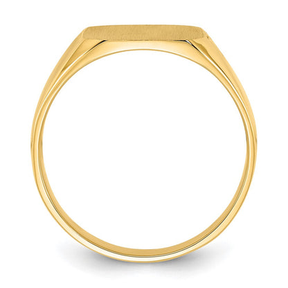 14K Gelbgold 13,0x12,0mm Herren-Siegelring mit geschlossener Rückseite