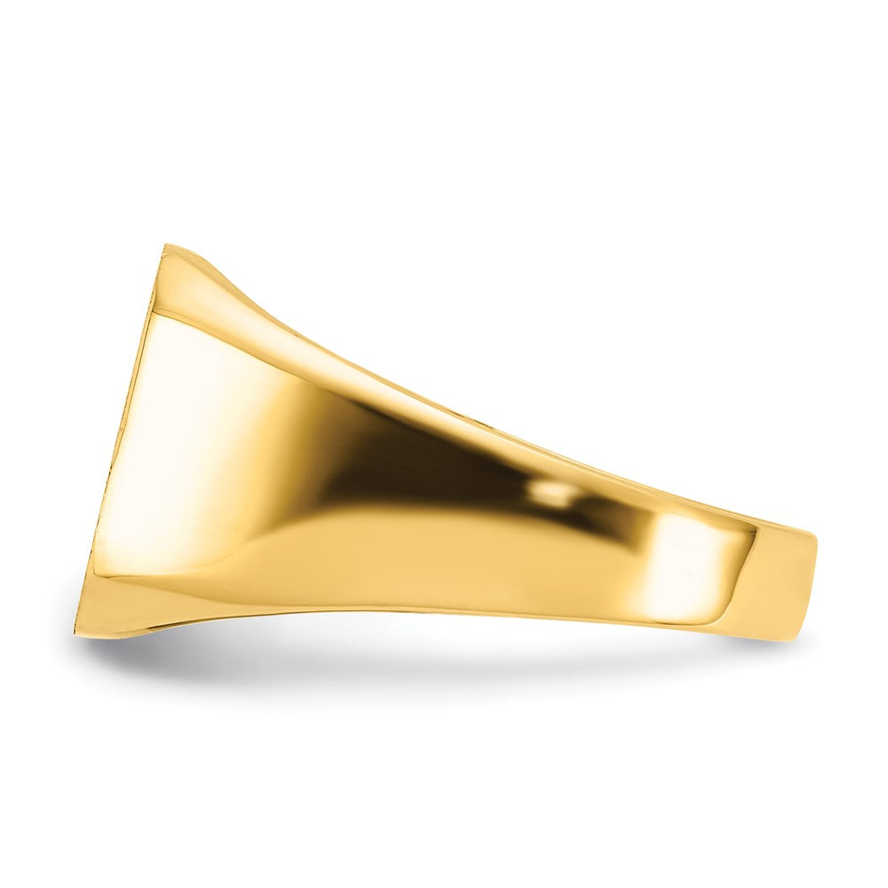 14K Gelbgold 13,0x12,0mm Herren-Siegelring mit geschlossener Rückseite