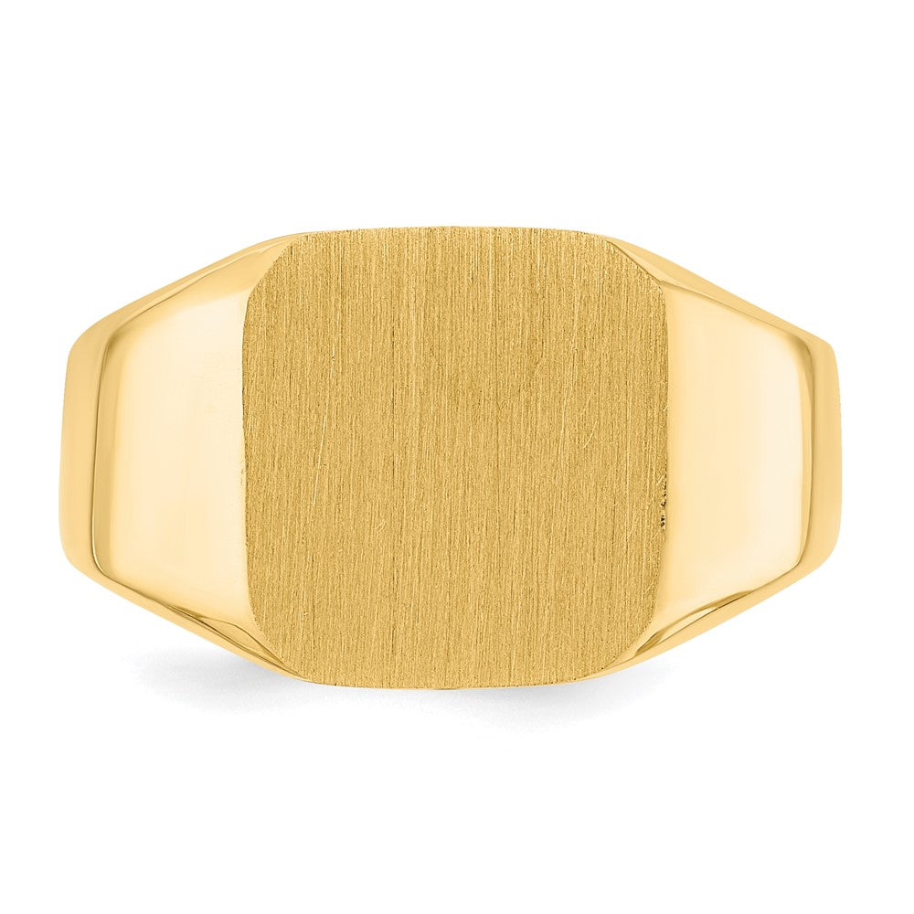 14K Gelbgold 13,0x12,0mm Herren-Siegelring mit geschlossener Rückseite