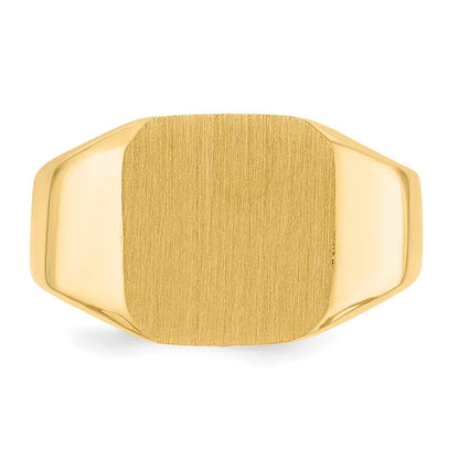 14K Gelbgold 13,0x12,0mm Herren-Siegelring mit geschlossener Rückseite