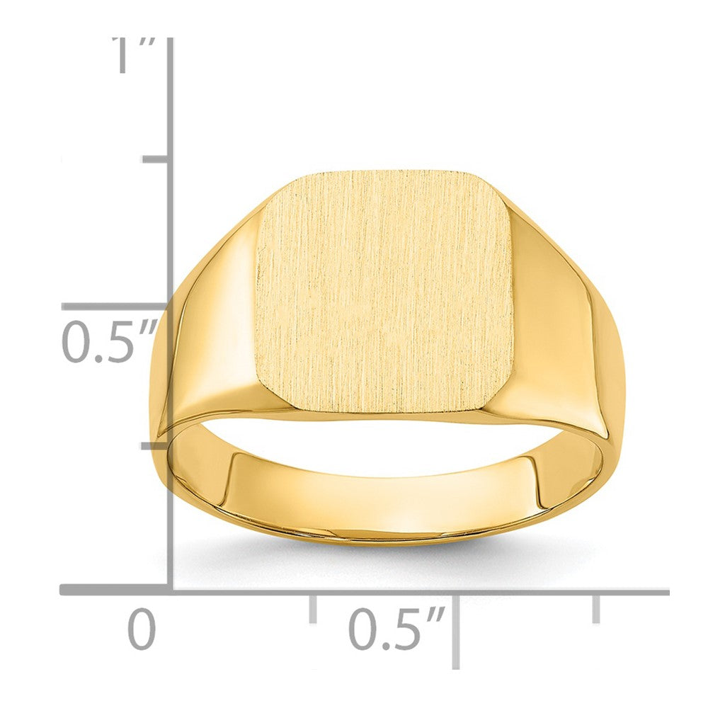 14K Gelbgold 13,0x12,0mm Herren-Siegelring mit geschlossener Rückseite