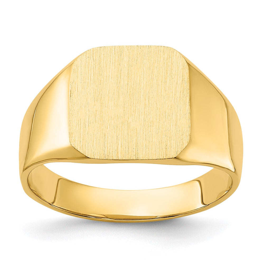 14K Gelbgold 13,0x12,0mm Herren-Siegelring mit geschlossener Rückseite