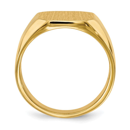 14K Gelbgold 15,5x13,0mm Herren-Siegelring mit geschlossener Rückseite