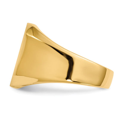 14K Gelbgold 15,5x13,0mm Herren-Siegelring mit geschlossener Rückseite