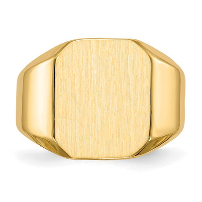 14K Gelbgold 15,5x13,0mm Herren-Siegelring mit geschlossener Rückseite