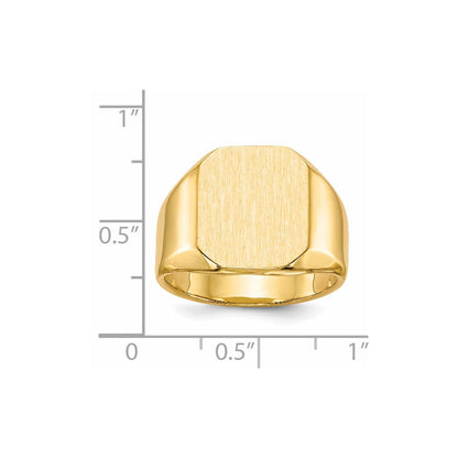 14K Gelbgold 15,5x13,0mm Herren-Siegelring mit geschlossener Rückseite