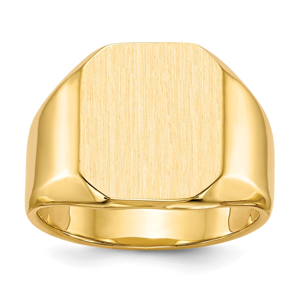 14K Gelbgold 15,5x13,0mm Herren-Siegelring mit geschlossener Rückseite
