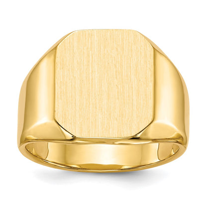 14K Gelbgold 15,5x13,0mm Herren-Siegelring mit geschlossener Rückseite