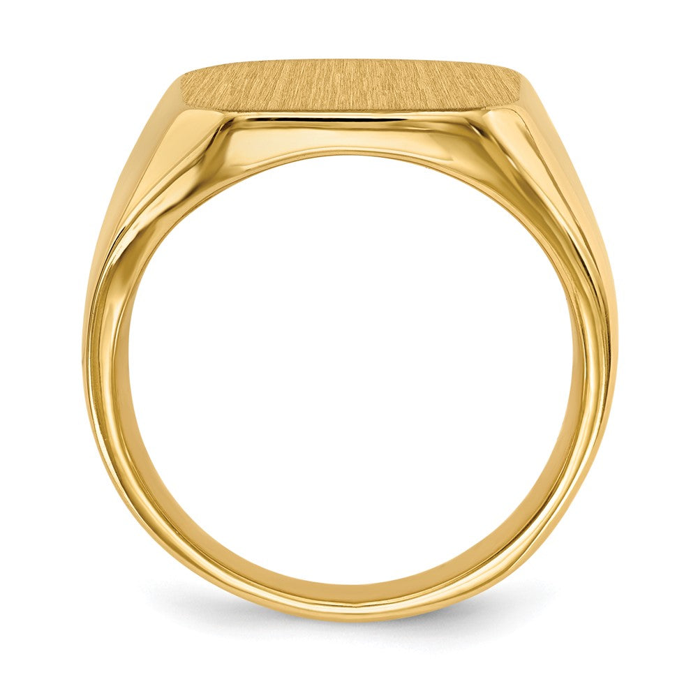 14K Gelbgold 17,0x15,0mm Herren-Siegelring mit geschlossener Rückseite